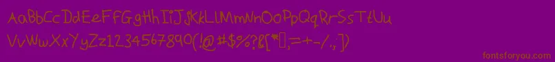 Macshandwriting Font – Brown Fonts on Purple Background