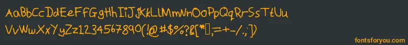 フォントMacshandwriting – 黒い背景にオレンジの文字