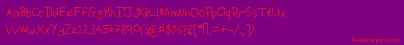 Macshandwriting Font – Red Fonts on Purple Background