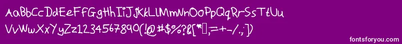 Macshandwriting Font – White Fonts on Purple Background