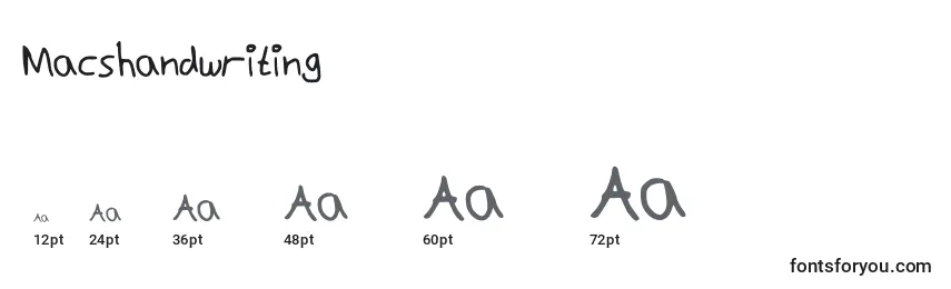 Размеры шрифта Macshandwriting