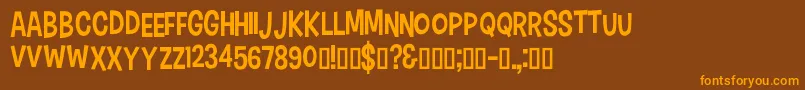 CartonSix Font – Orange Fonts on Brown Background