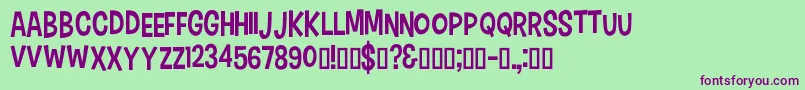 CartonSix Font – Purple Fonts on Green Background