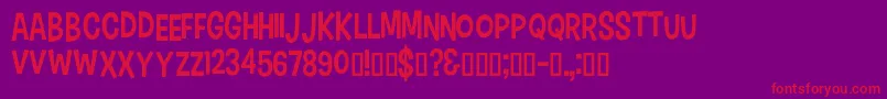 CartonSix Font – Red Fonts on Purple Background