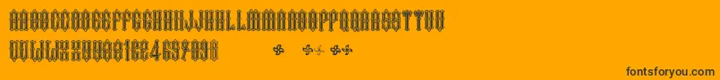 TwoFingersKingBlack Font – Black Fonts on Orange Background