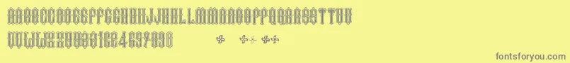 フォントTwoFingersKingBlack – 黄色の背景に灰色の文字