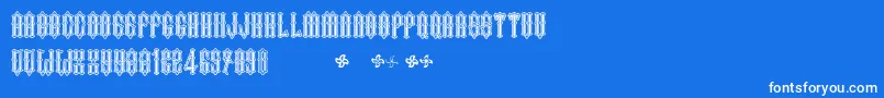 TwoFingersKingBlack Font – White Fonts on Blue Background