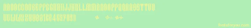 TwoFingersKingBlack Font – Yellow Fonts on Green Background