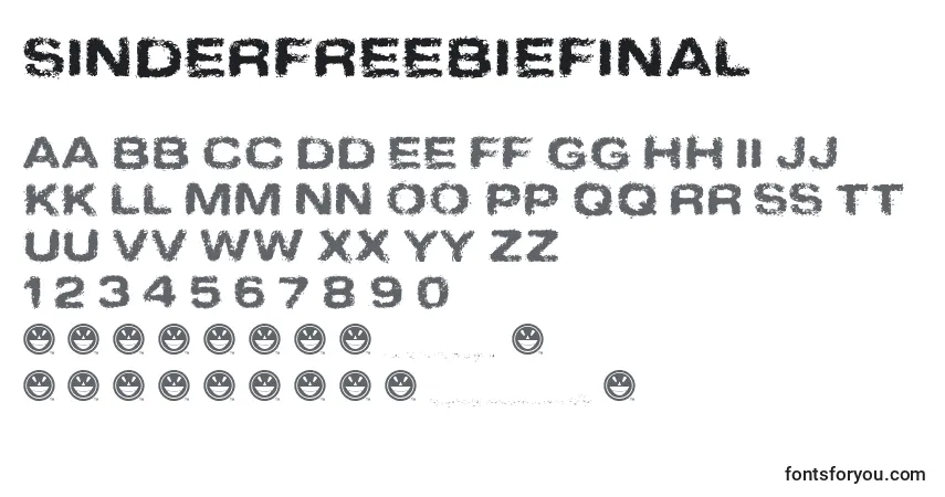 A fonte SinderFreebieFinal – alfabeto, números, caracteres especiais