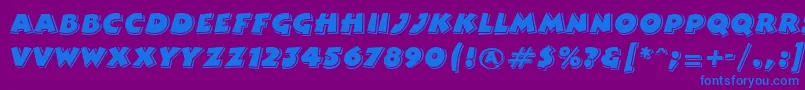 ComixhighlightRegular Font – Blue Fonts on Purple Background