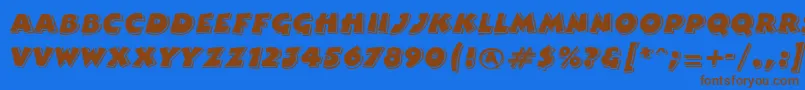 ComixhighlightRegular Font – Brown Fonts on Blue Background