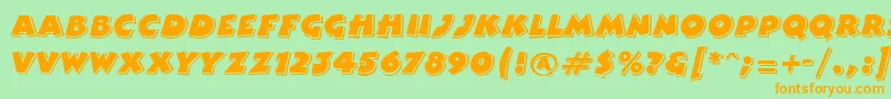 ComixhighlightRegular Font – Orange Fonts on Green Background
