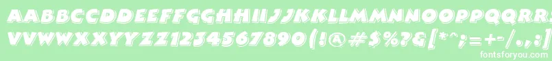 Шрифт ComixhighlightRegular – белые шрифты на зелёном фоне