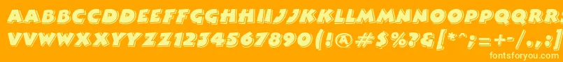 ComixhighlightRegular Font – Yellow Fonts on Orange Background