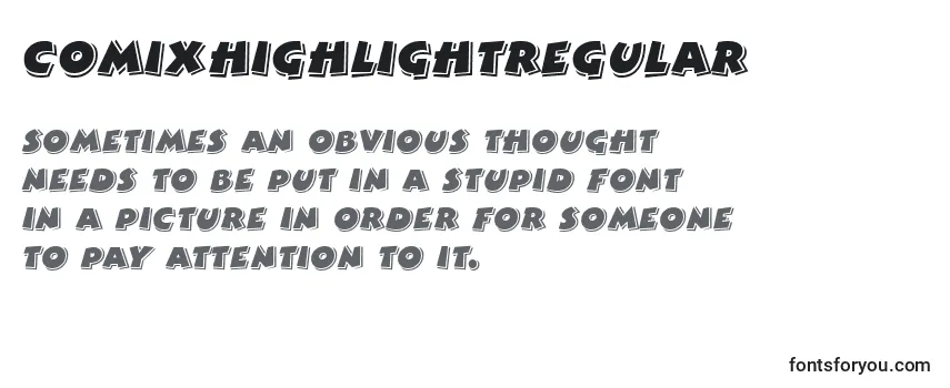 ComixhighlightRegular Font