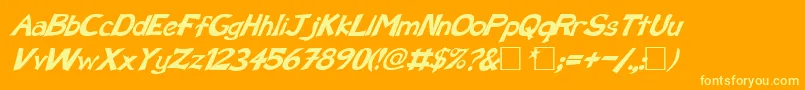 FzBasic12Italic Font – Yellow Fonts on Orange Background