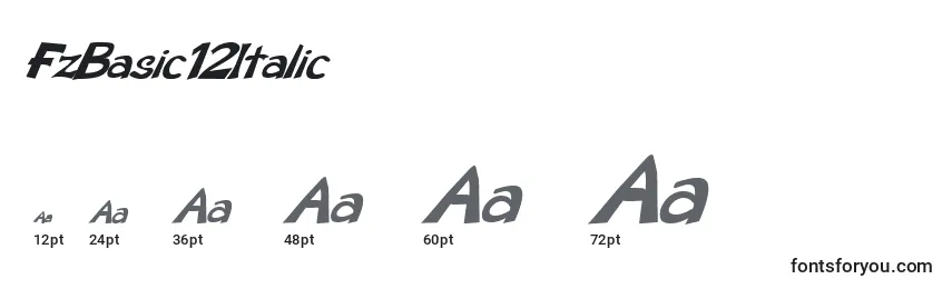 Размеры шрифта FzBasic12Italic