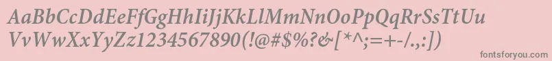 MinionproSemiboldcnitcapt Font – Gray Fonts on Pink Background