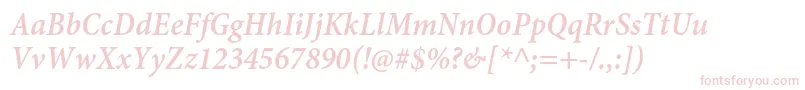 MinionproSemiboldcnitcapt Font – Pink Fonts on White Background