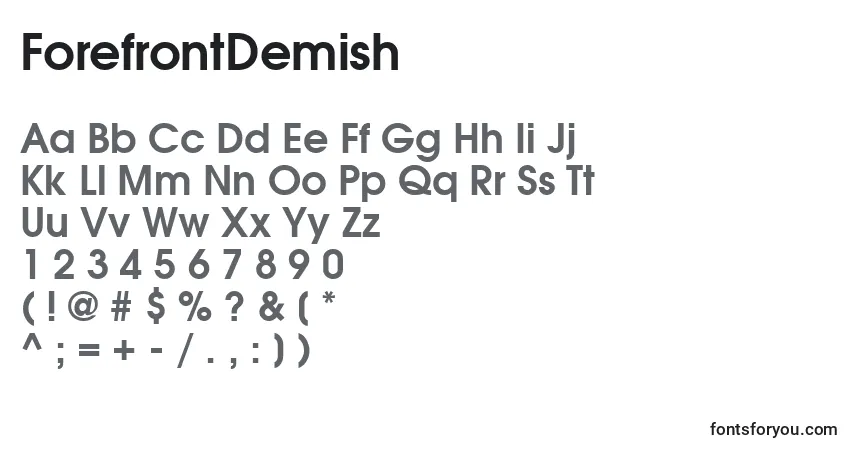 ForefrontDemish Font – alphabet, numbers, special characters