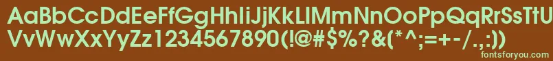 Шрифт ForefrontDemish – зелёные шрифты на коричневом фоне