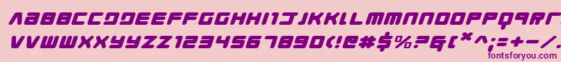 YoungTechsExpandedItalic Font – Purple Fonts on Pink Background