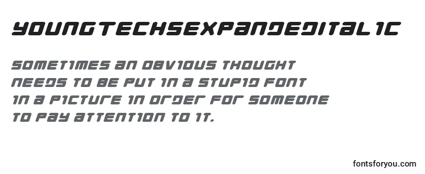 Review of the YoungTechsExpandedItalic Font