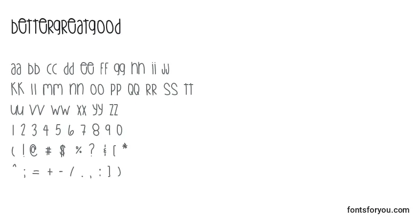 Bettergreatgood Font – alphabet, numbers, special characters