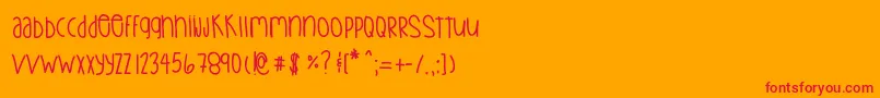 フォントBettergreatgood – オレンジの背景に赤い文字