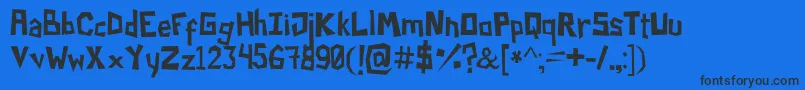 フォントPapercuts2 – 黒い文字の青い背景