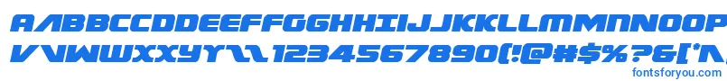 フォントFederalescortsemiital – 白い背景に青い文字