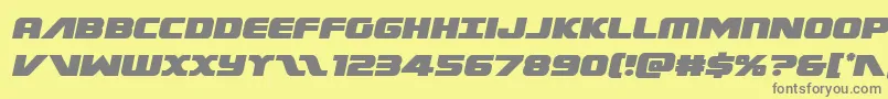 フォントFederalescortsemiital – 黄色の背景に灰色の文字