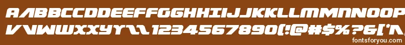 フォントFederalescortsemiital – 茶色の背景に白い文字