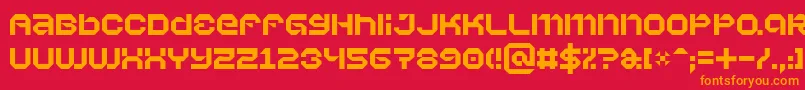 Vaporbyte-Schriftart – Orangefarbene Schriften auf rotem Hintergrund
