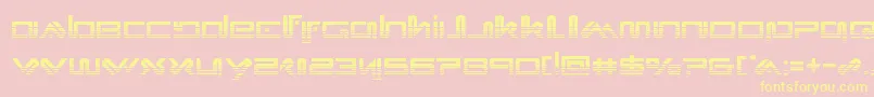 Xephyrhalf-Schriftart – Gelbe Schriften auf rosa Hintergrund