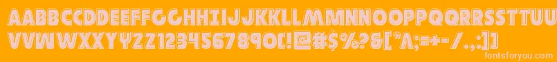 Governorbevel Font – Pink Fonts on Orange Background