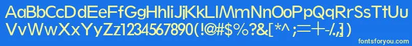 Thinxssk-Schriftart – Gelbe Schriften auf blauem Hintergrund
