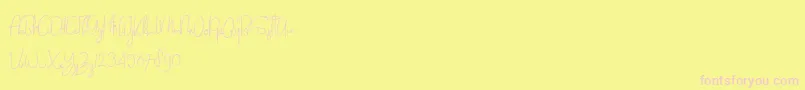 フォントMassali – ピンクのフォント、黄色の背景