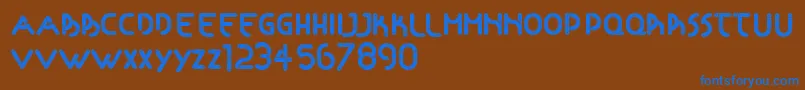Articulada Font – Blue Fonts on Brown Background