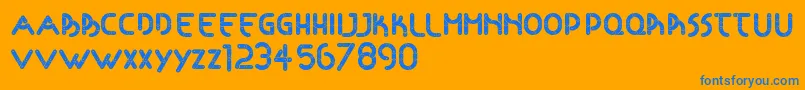 Articulada Font – Blue Fonts on Orange Background