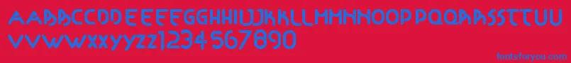 Articulada Font – Blue Fonts on Red Background