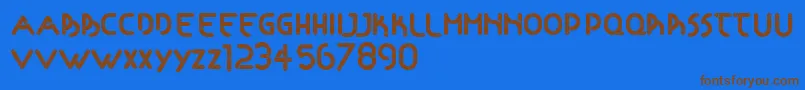 Articulada Font – Brown Fonts on Blue Background
