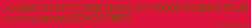Czcionka Articulada – brązowe czcionki na czerwonym tle