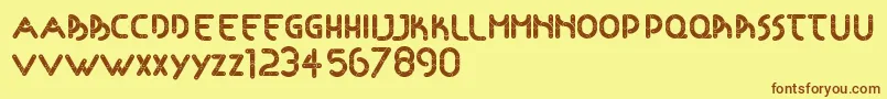 Articulada Font – Brown Fonts on Yellow Background