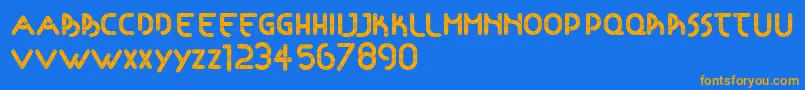 Articulada Font – Orange Fonts on Blue Background