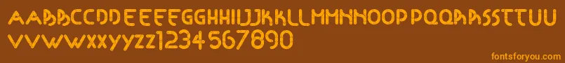 Articulada Font – Orange Fonts on Brown Background