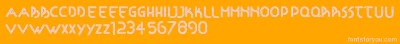 Articulada Font – Pink Fonts on Orange Background