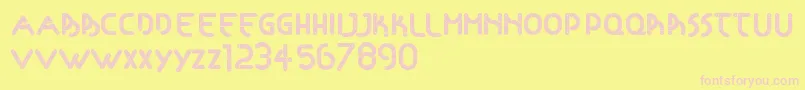 Articulada Font – Pink Fonts on Yellow Background