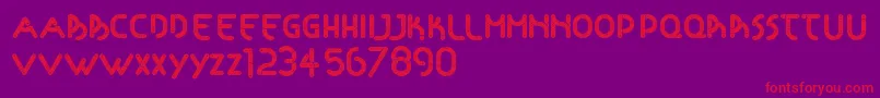 Articulada Font – Red Fonts on Purple Background