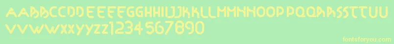 Articulada Font – Yellow Fonts on Green Background